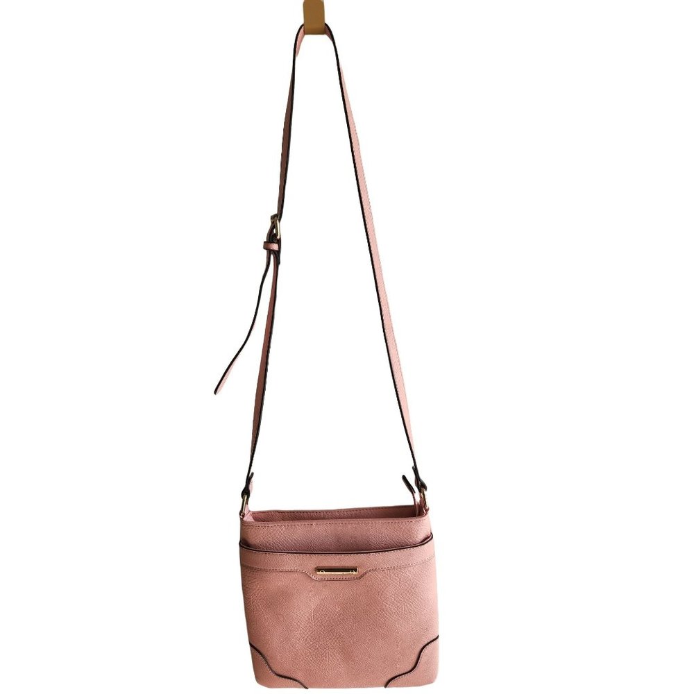 Isabelle Crossbody Purse Pink Zipper Closure Adjustable Strap EUC